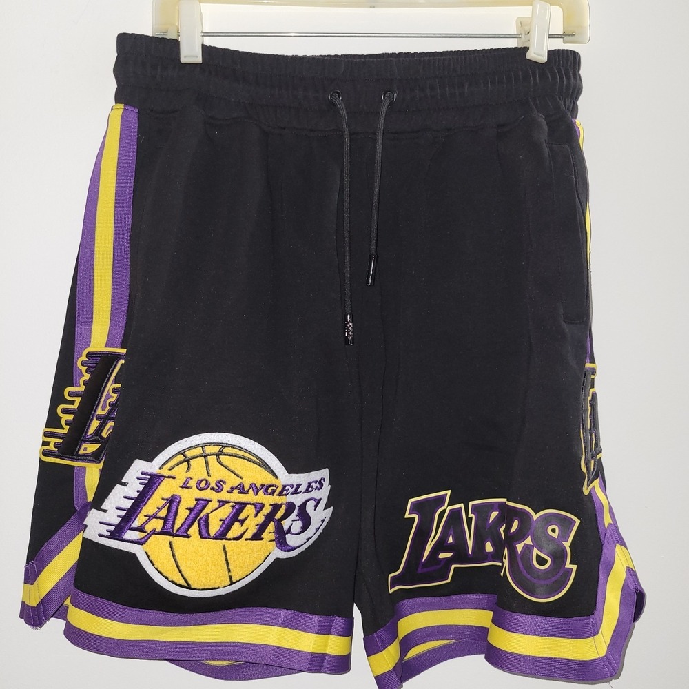 Pro Standard Los Angeles Lakers Athletic Shorts Size Large Drawstring Patches